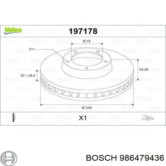 986479436 Bosch Диск тормозной передний