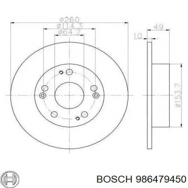 986479450 Bosch тормозные диски