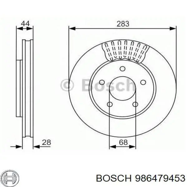 Купить 986479453 Bosch Диск тормозной задний