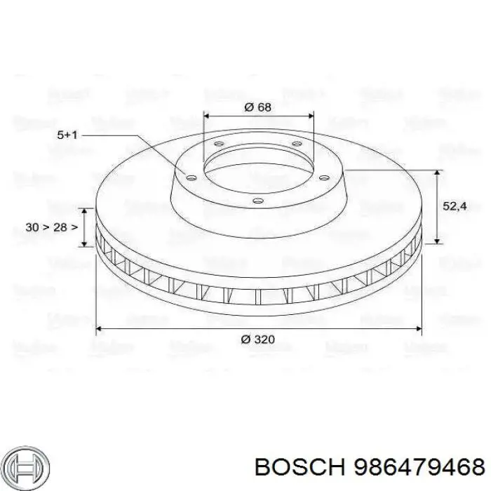 Передние тормозные диски 986479468 Bosch