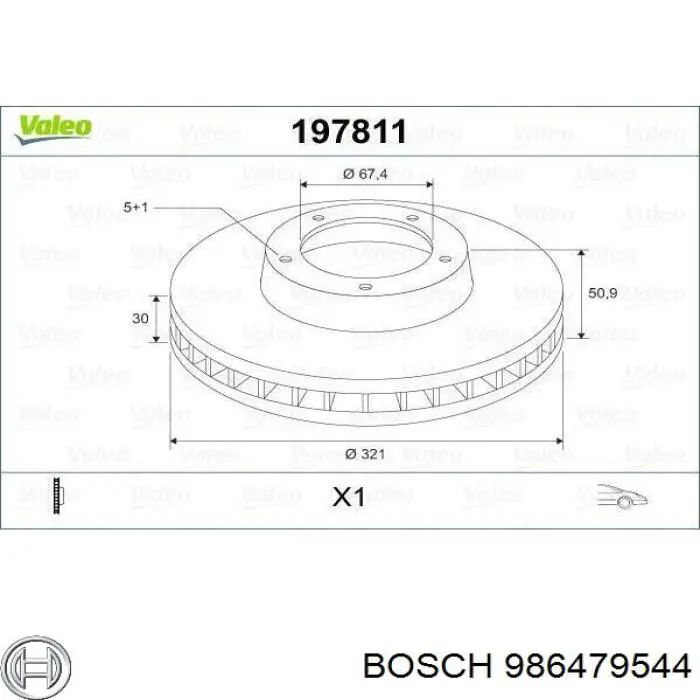 986479544 Bosch Диск тормозной передний