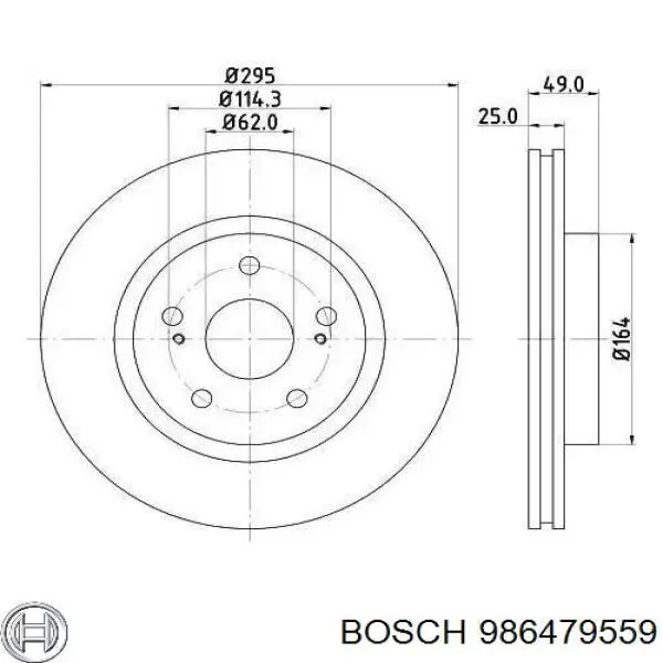 Передние тормозные диски 986479559 Bosch