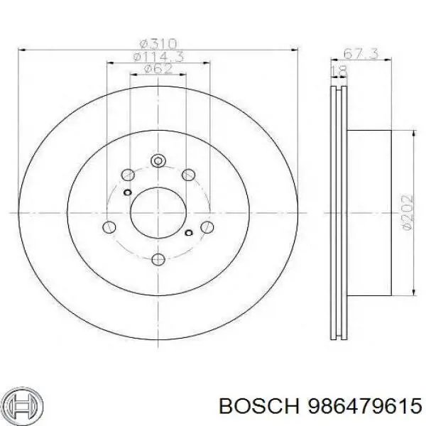 Тормозные диски 986479615 Bosch