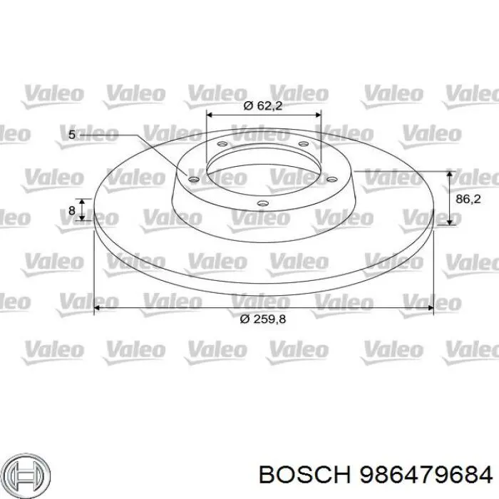 Тормозные диски 986479684 Bosch