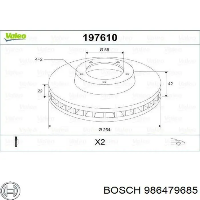 986479685 Bosch диск тормозной передний