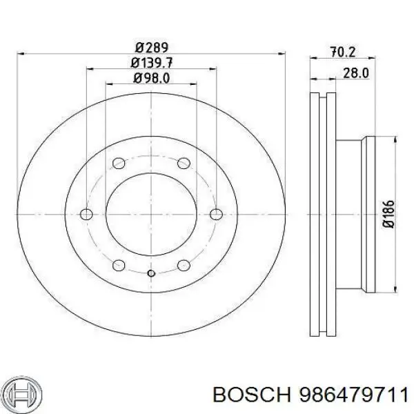 Купить 986479711 Bosch Ротор тормозной