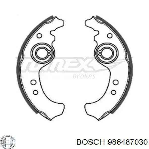 986487030 Bosch Барабанные тормозные колодки