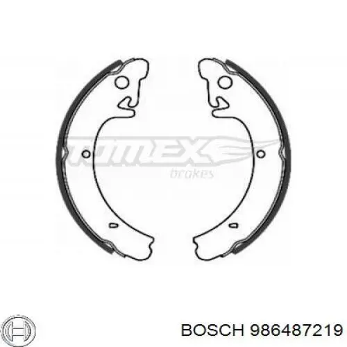 Купить 986487219 Bosch Задние барабанные тормозные колодки