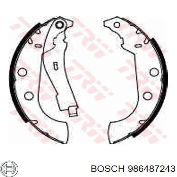 986487243 Bosch колодки тормозные задние барабанные