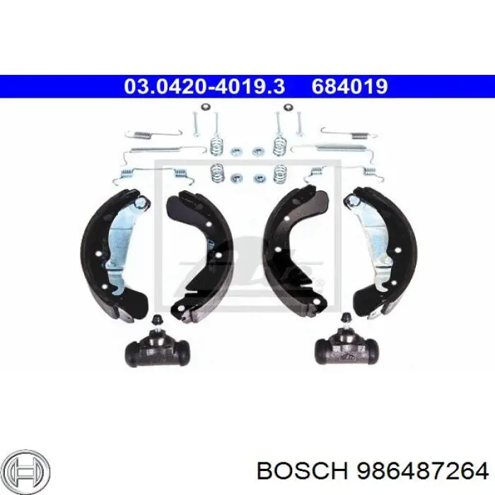 Задние барабанные колодки 986487264 Bosch