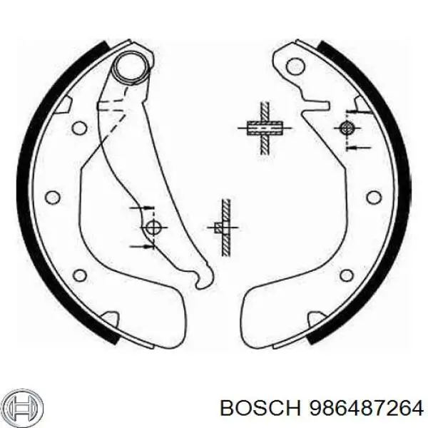 986487264 Bosch колодки тормозные задние барабанные
