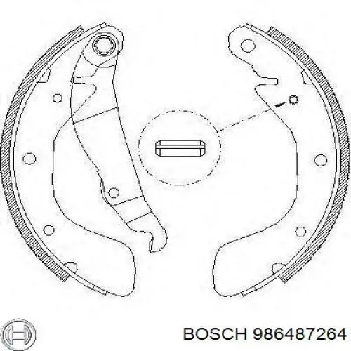 Колодки гальмові задні, барабанні 986487264 Bosch