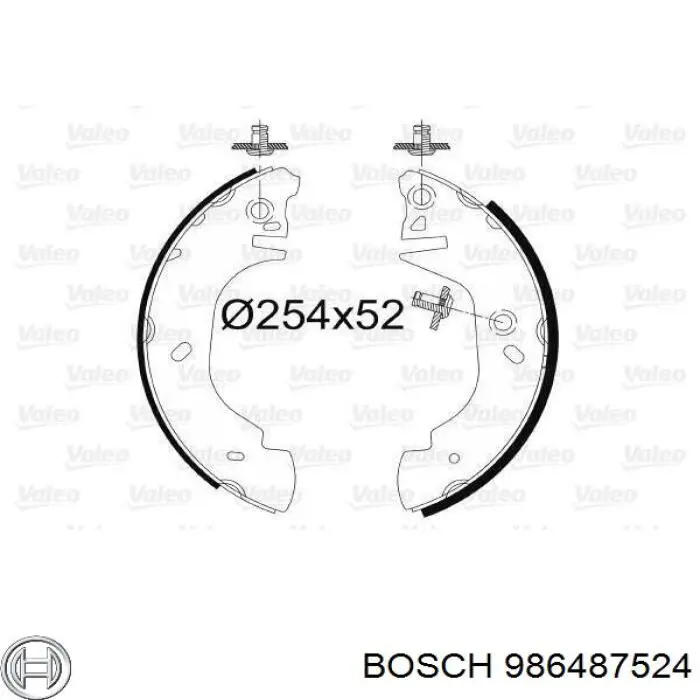 Задние барабанные колодки 986487524 Bosch