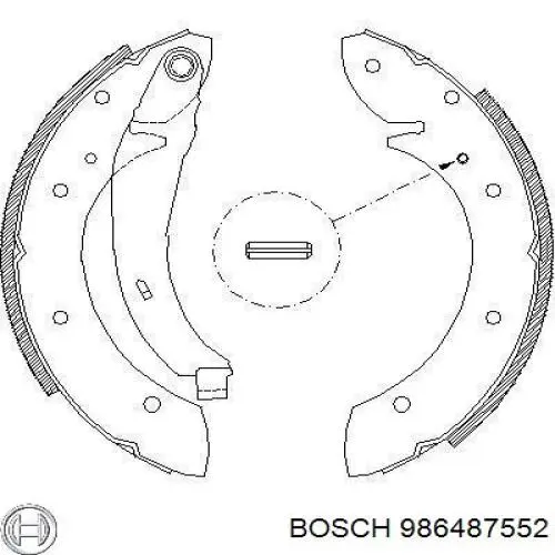 986487552 Bosch sapatas do freio traseiras de tambor