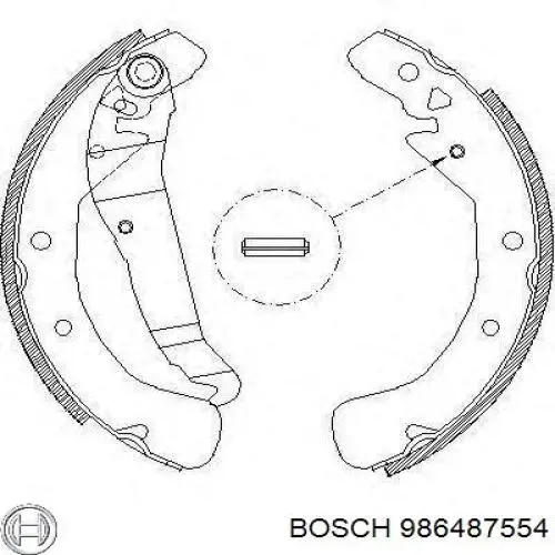 Задние барабанные колодки 986487554 Bosch