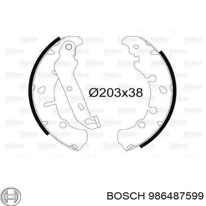 986487599 Bosch колодки тормозные задние барабанные