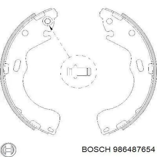 Задние барабанные колодки 986487654 Bosch