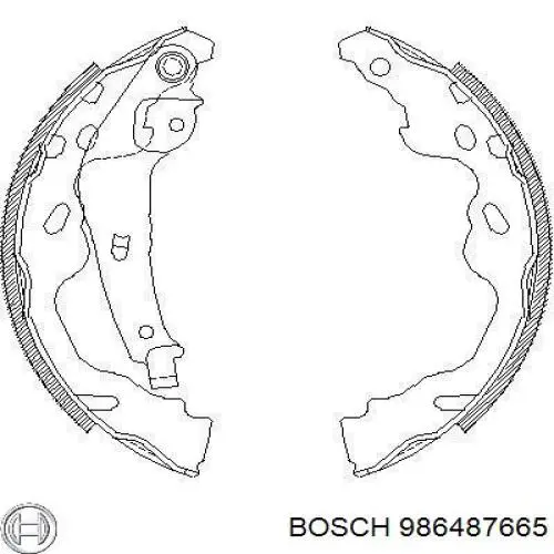 986487665 Bosch Барабанные тормозные колодки