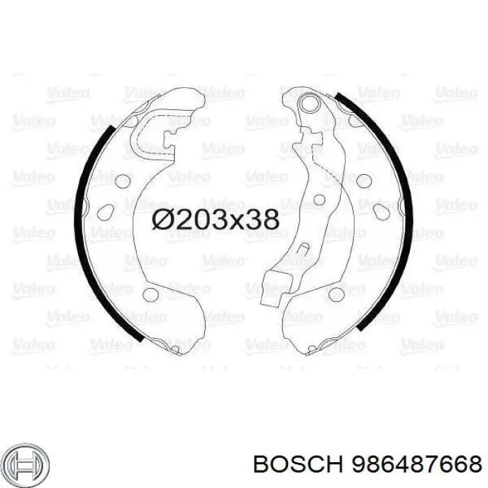 986487668 Bosch sapatas do freio traseiras de tambor