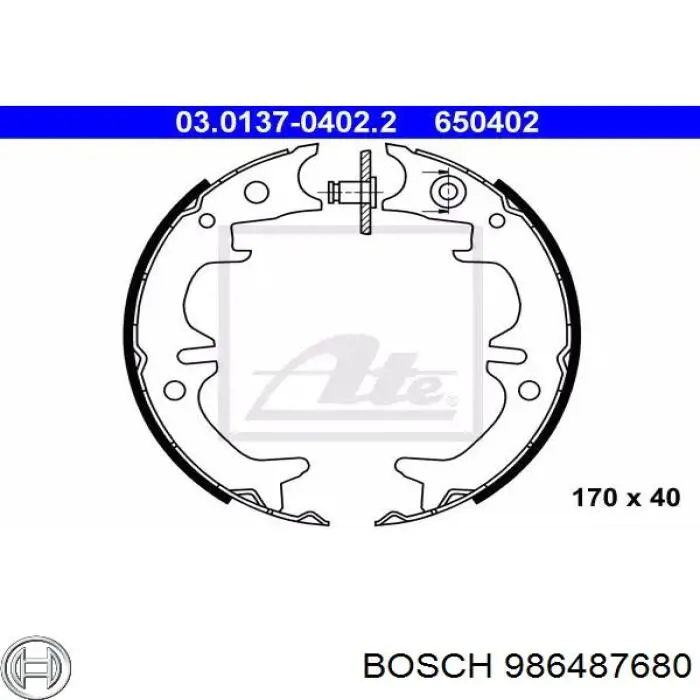 Колодки ручника 986487680 Bosch