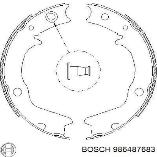 Задние барабанные колодки 986487683 Bosch