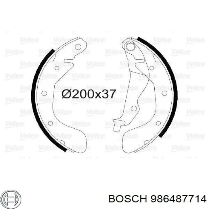 Задние барабанные колодки 986487714 Bosch