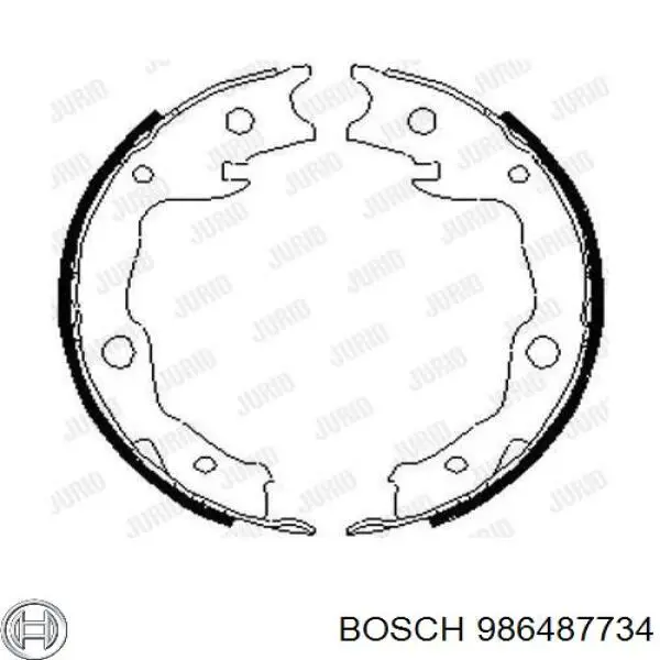Колодки ручника/стоянкового гальма 986487734 Bosch