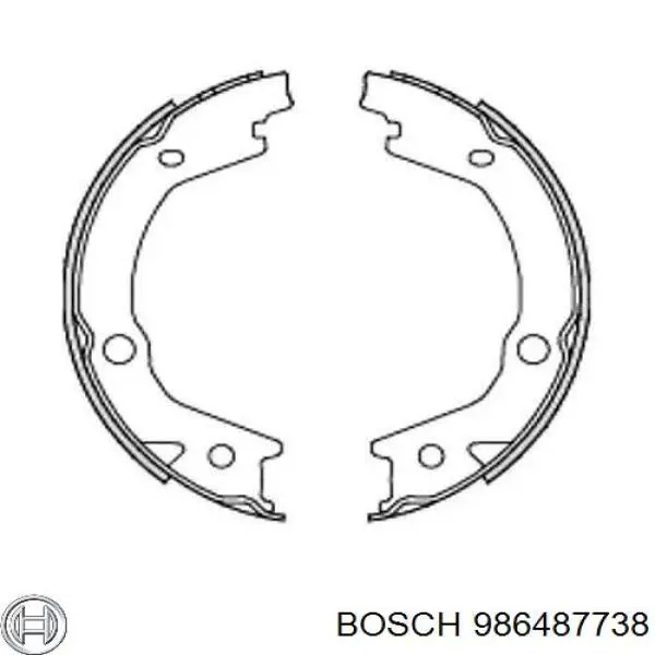 986487738 Bosch колодки ручника (стояночного тормоза)