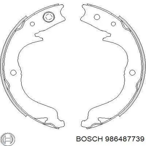 Juego de zapatas de frenos, freno de estacionamiento 986487739 Bosch