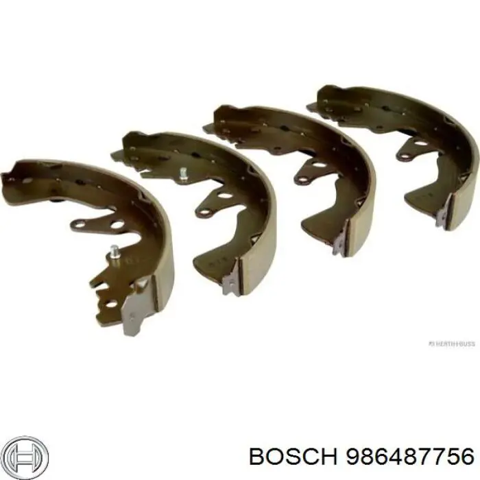 Задние барабанные колодки 986487756 Bosch