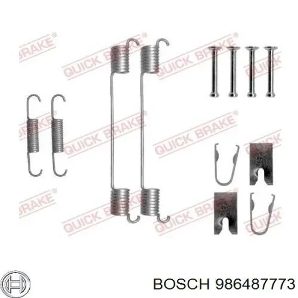 Задние барабанные колодки 986487773 Bosch