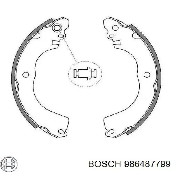 Задние барабанные колодки 986487799 Bosch