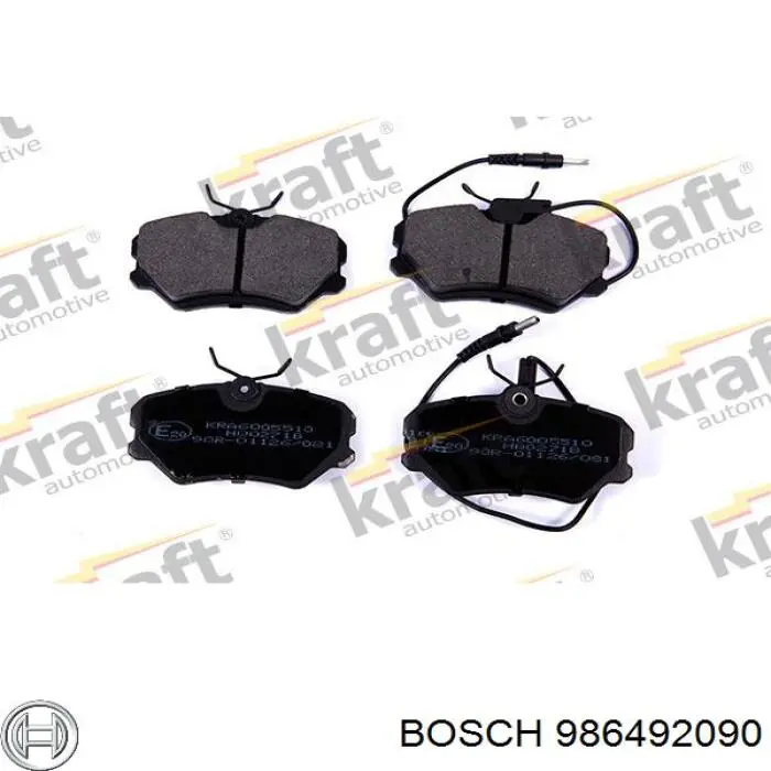 Передние тормозные колодки 986492090 Bosch