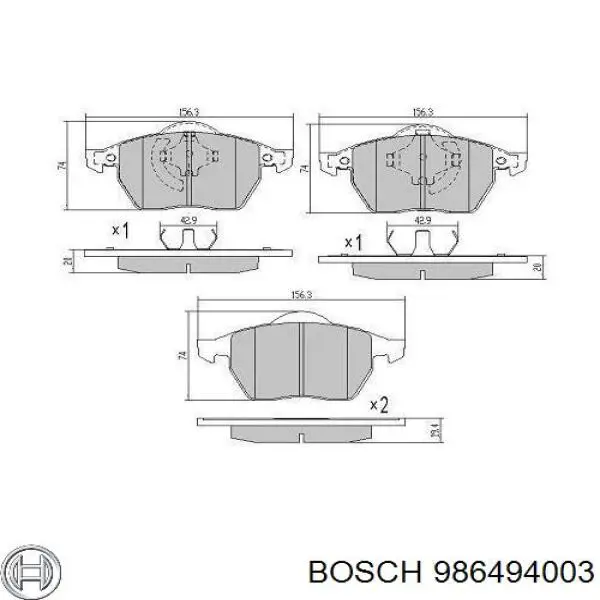 986494003 Bosch Колодки передние