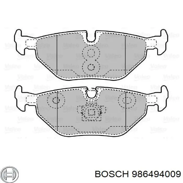 986494009 Bosch колодки тормозные задние дисковые