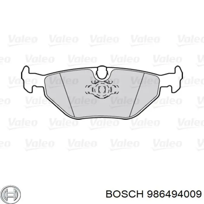 Купить 986494009 Bosch Колодки тормозные задние, дисковые