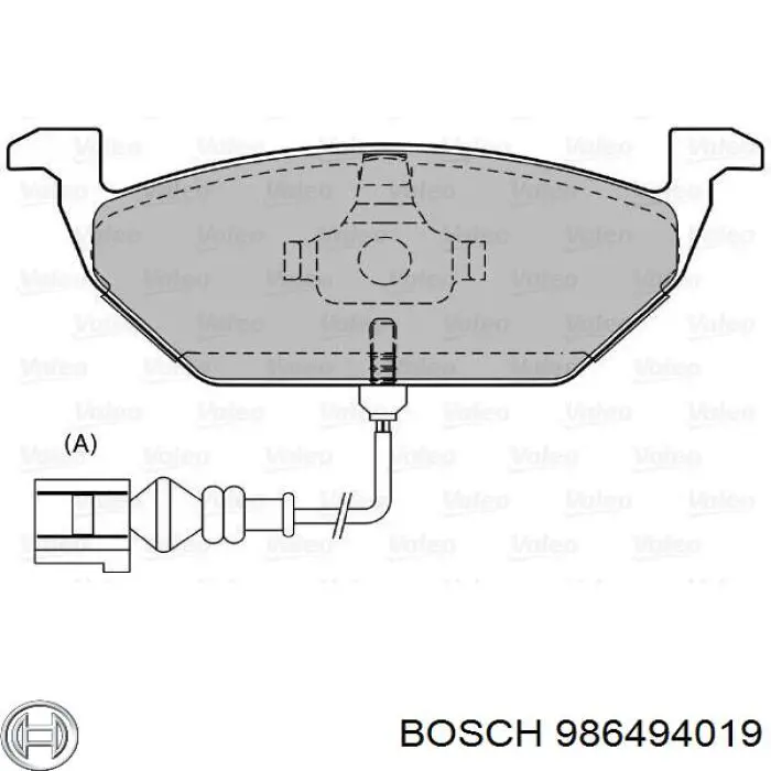 Купить 986494019 Bosch Колодки тормозные