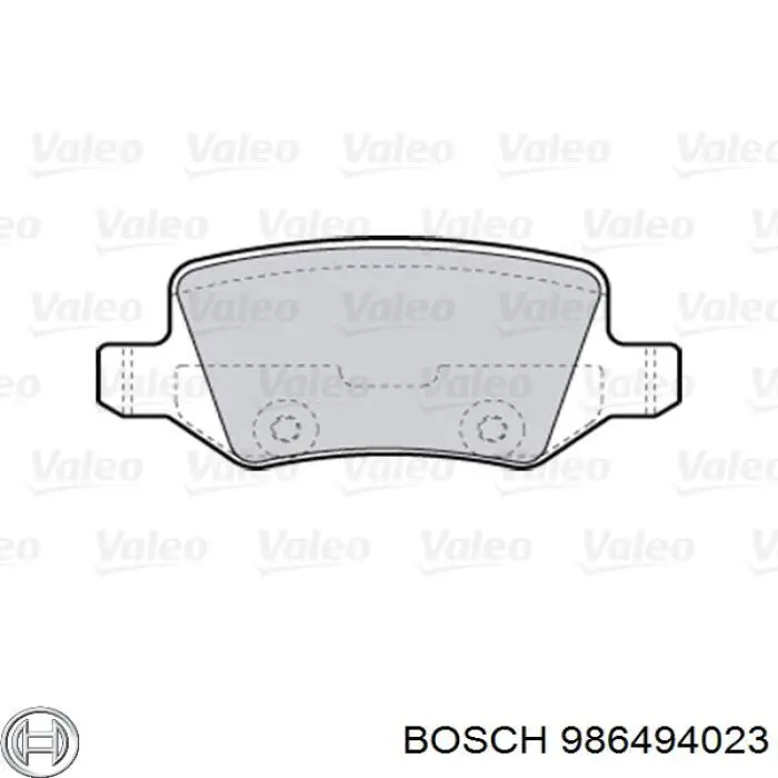 986494023 Bosch колодки тормозные задние дисковые