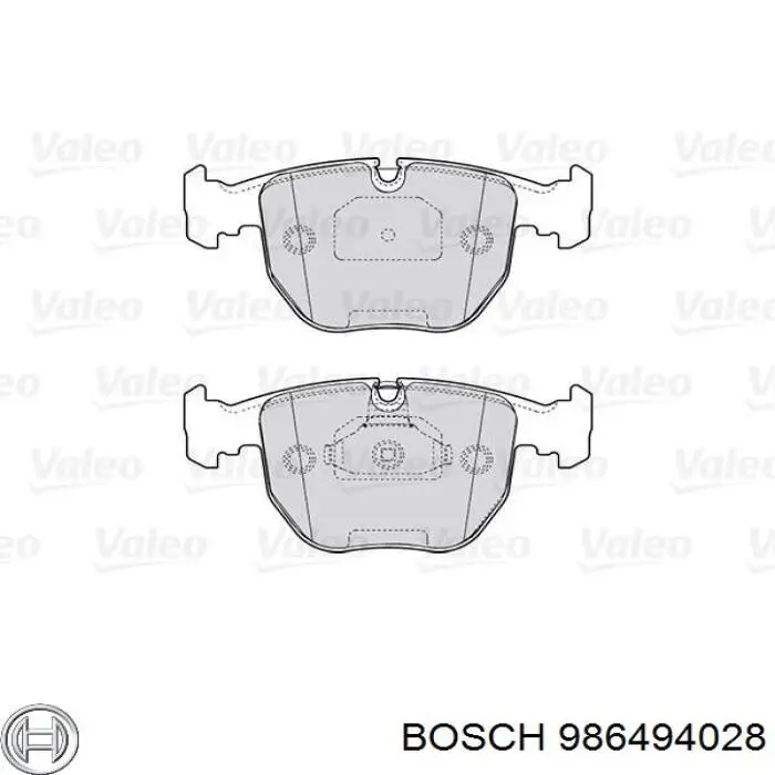 Передние тормозные колодки 986494028 Bosch