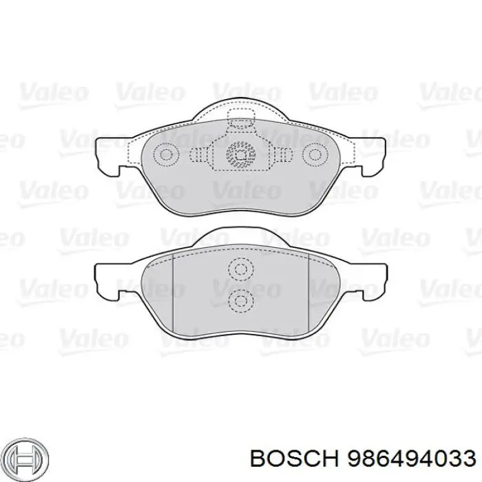 Передние тормозные колодки 986494033 Bosch