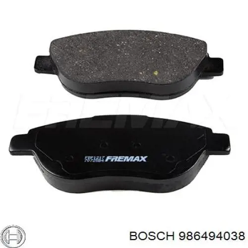 986494038 Bosch Колодки передние