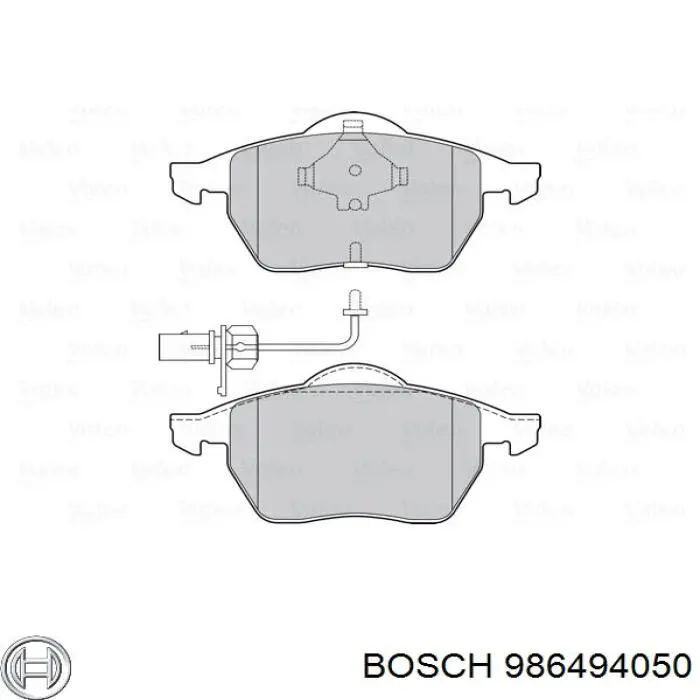 Передние тормозные колодки 986494050 Bosch