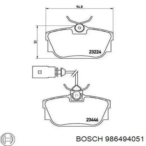 Колодки дисковые  Bosch 986494051 цена, от 22.43 USD