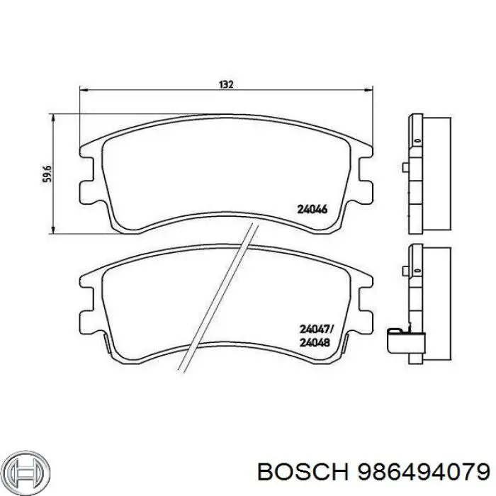 Купить 986494079 Bosch Колодки тормозные