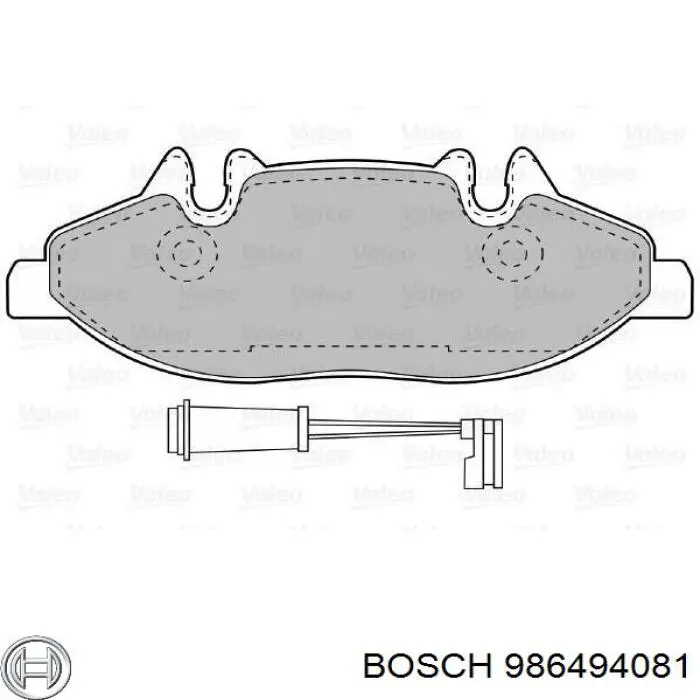 Купить 986494081 Bosch Колодки тормозные