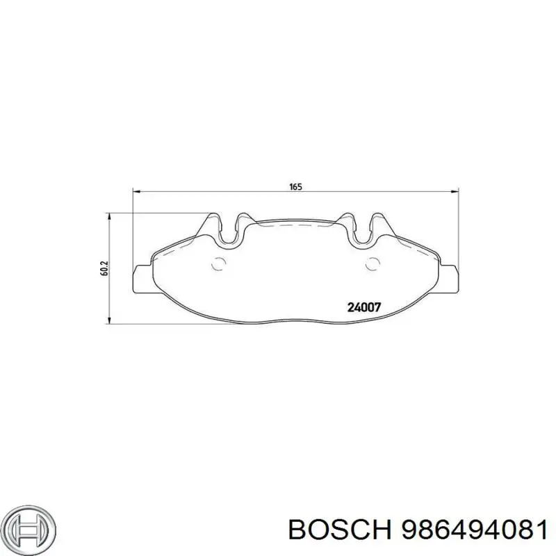 986494081 Bosch колодки тормозные передние дисковые