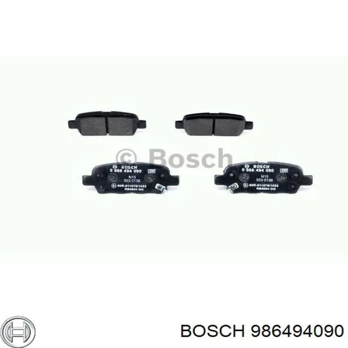 Задние тормозные колодки 986494090 Bosch