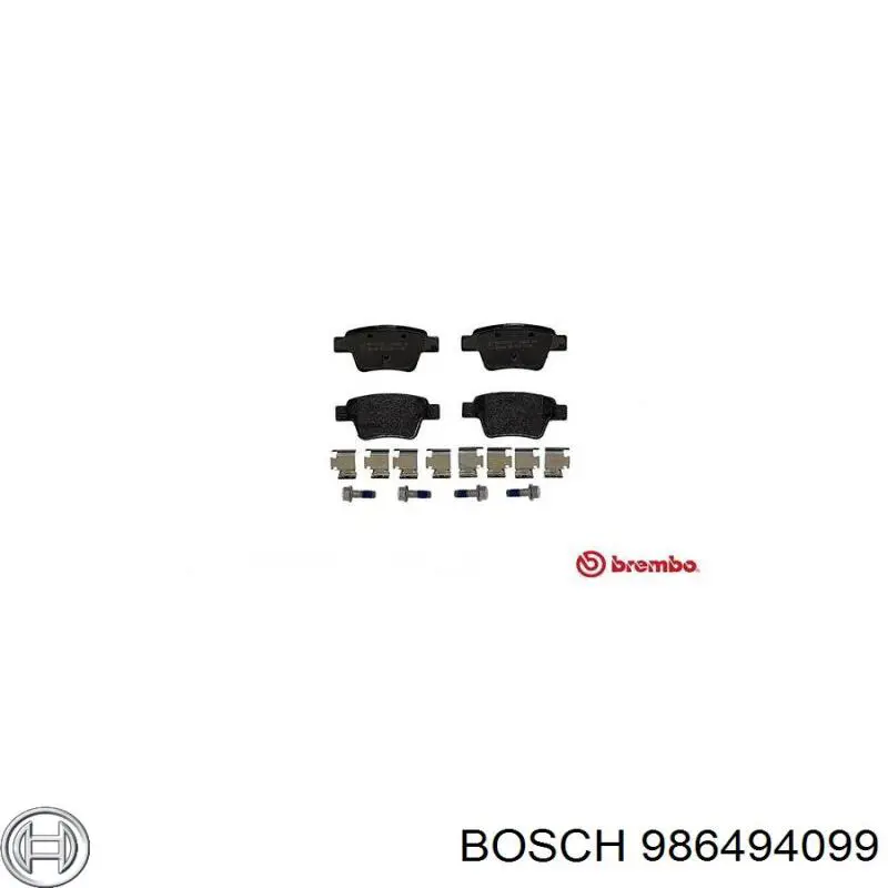 986494099 Bosch Колодки тормозные дисковые комплект