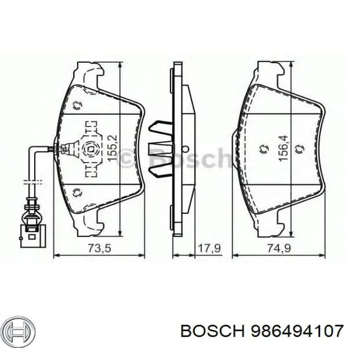 986494107 Bosch Колодки передние