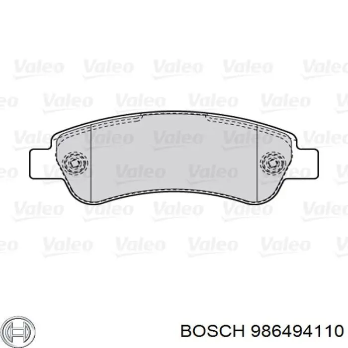 Задние тормозные колодки 986494110 Bosch